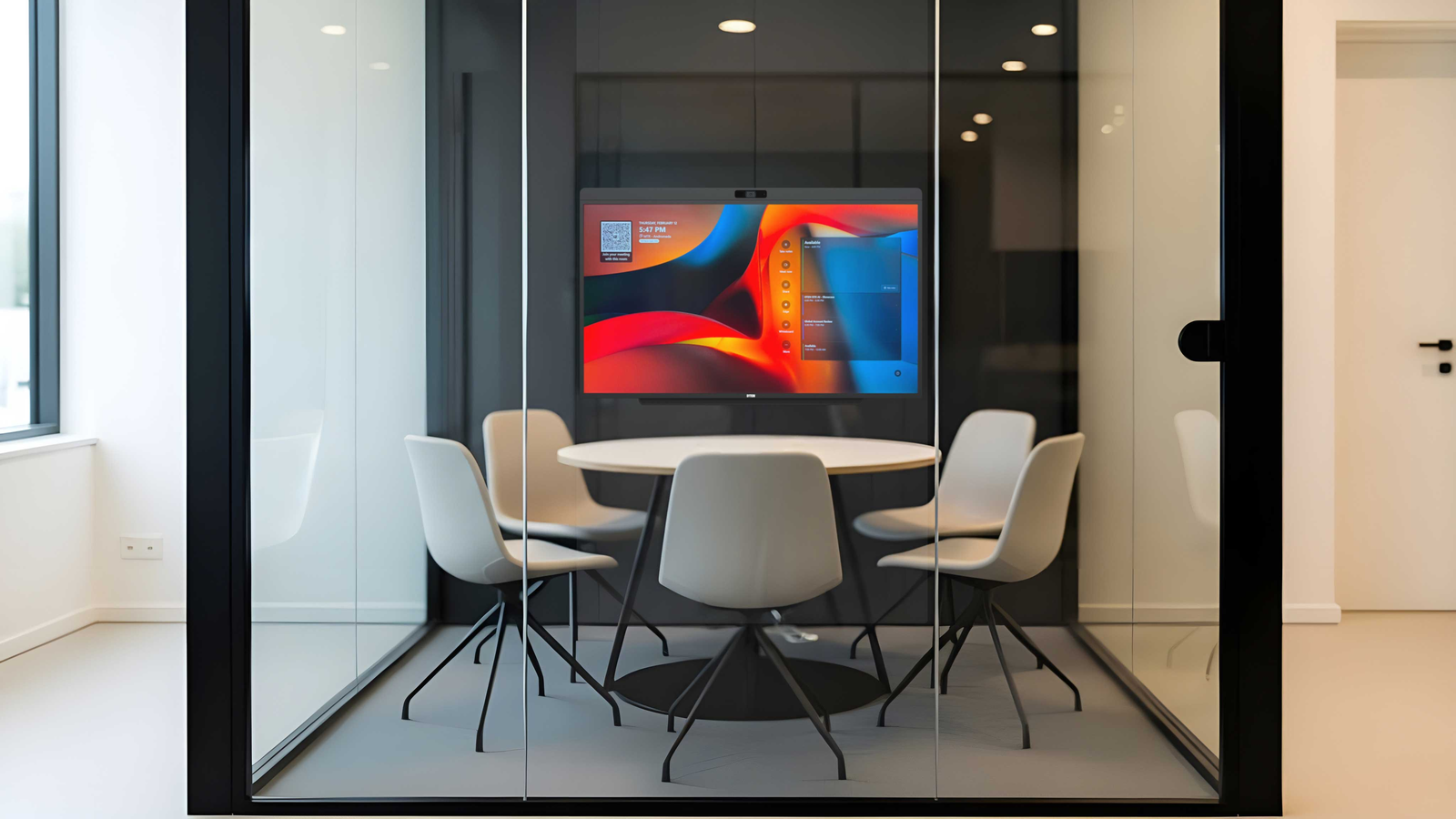 DTEN D7X AI Board installed in huddle room deployment