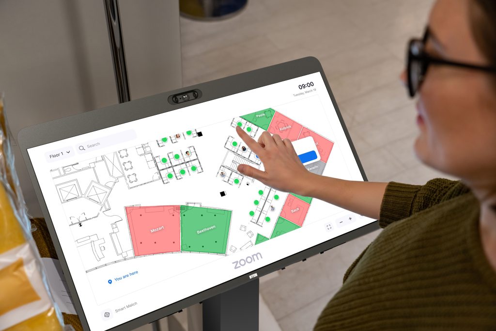 Kiosk running Zoom Workplace Space Management